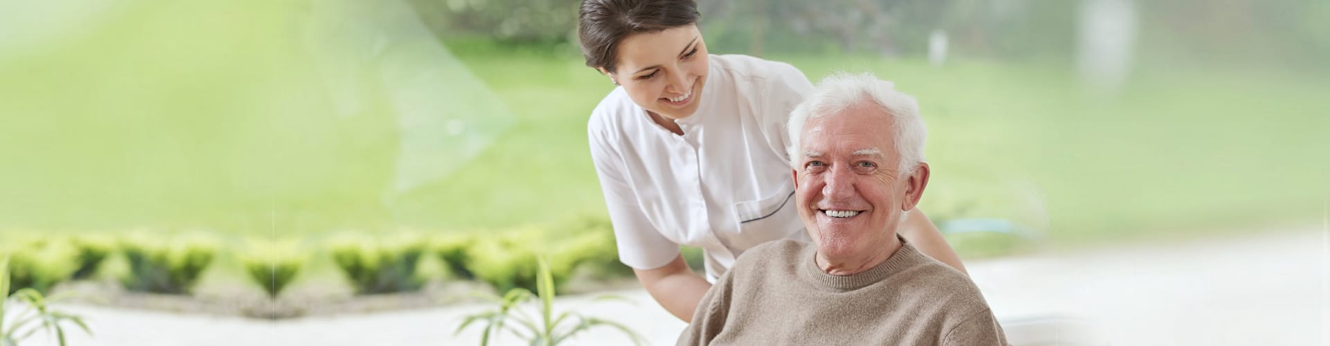 Smiling senior man staying in nursing home